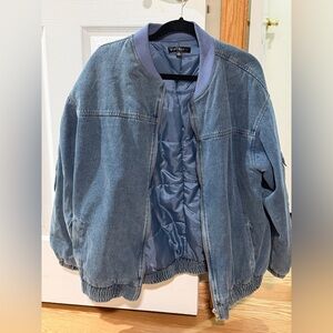 Blue Blush Denim Bomber Jacket